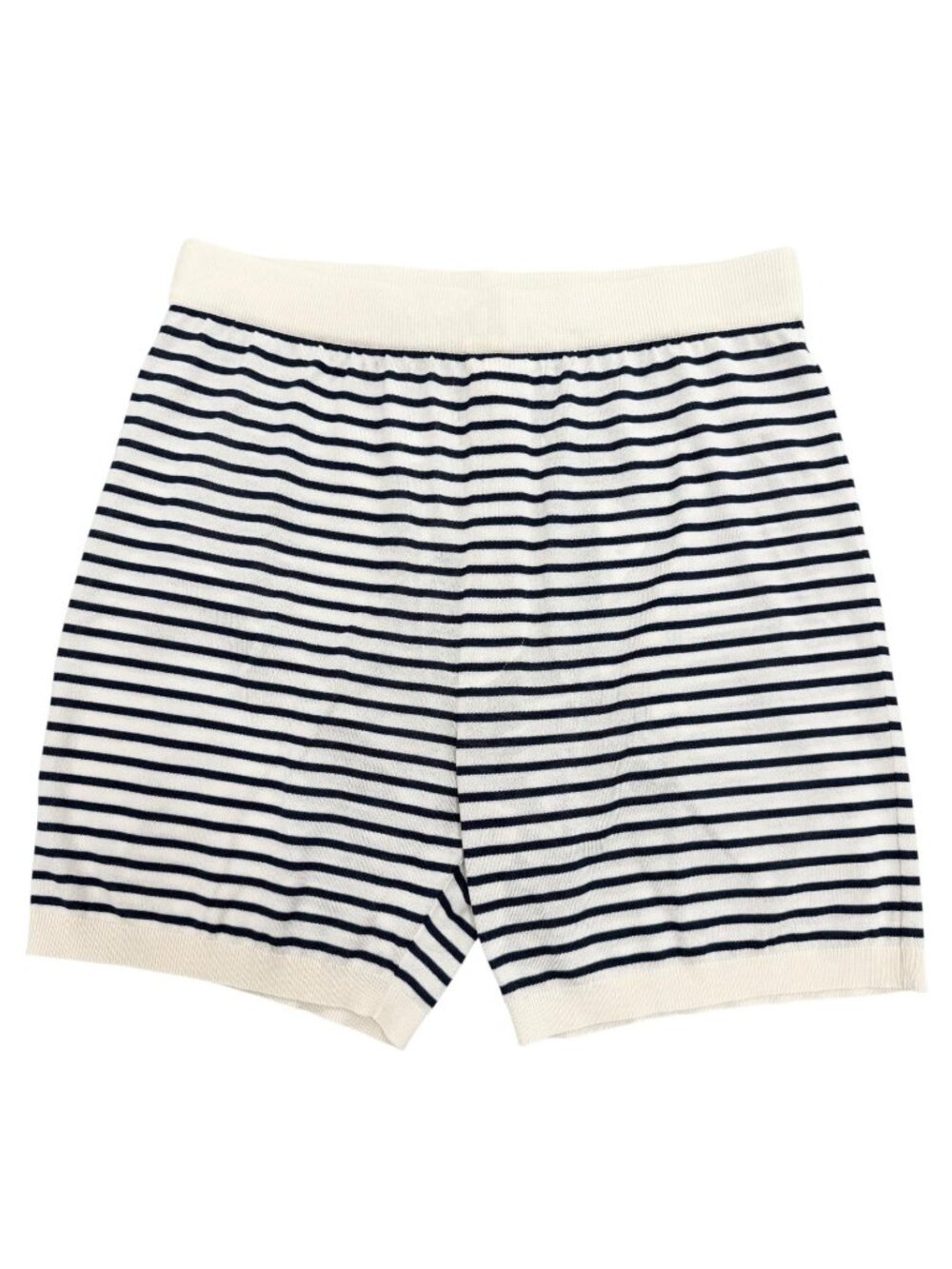 Prada Silk 59% Border Pattern Shorts White Dark Navy 46